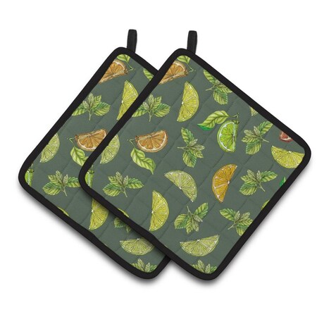 Carolines Treasures Lemons Limes and Orange Pair of Pot Holders BB5207PTHD